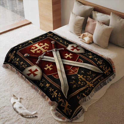 Medieval Knights Swords and Shields Design Blanket