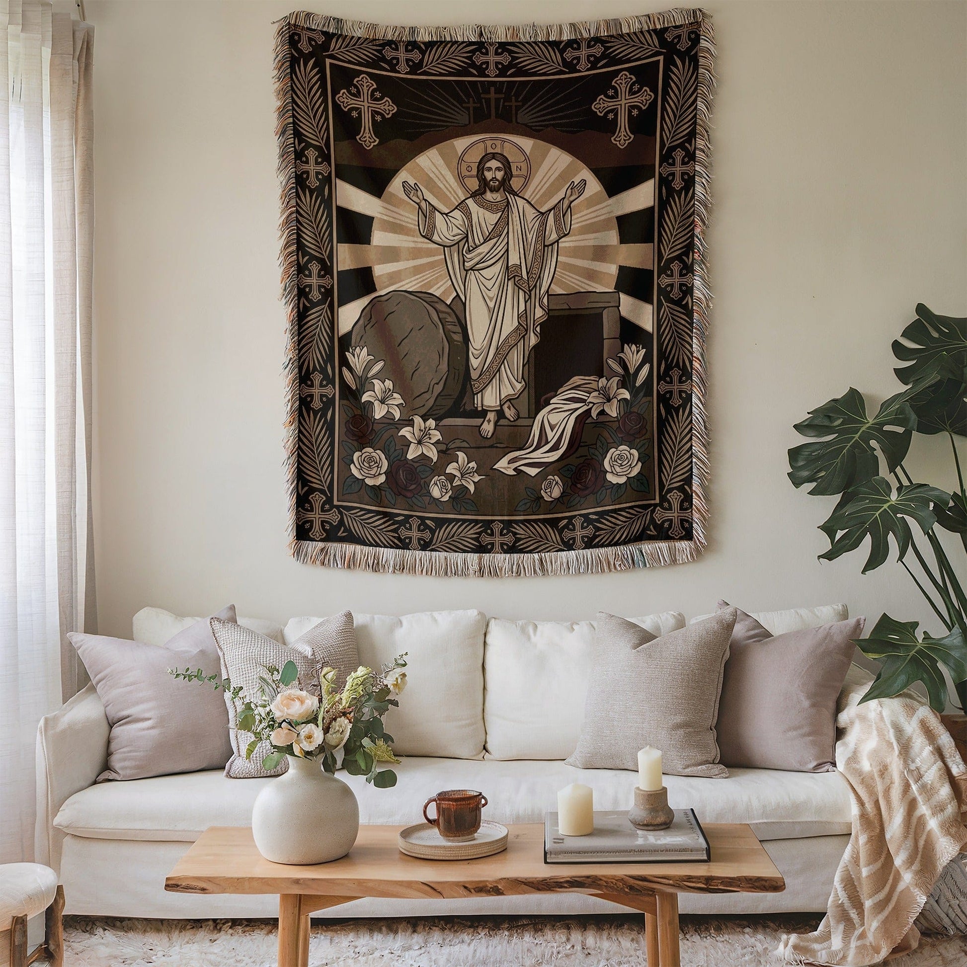 Jesus Resurrection Tapestry Art Wall Hanging Decor