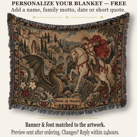 CalmNestStyle Saint George At the River jacquard woven blanket