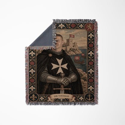MyDesigns Hospitaller Knight of Malta - Your Portrait, Woven jacquard woven blanket