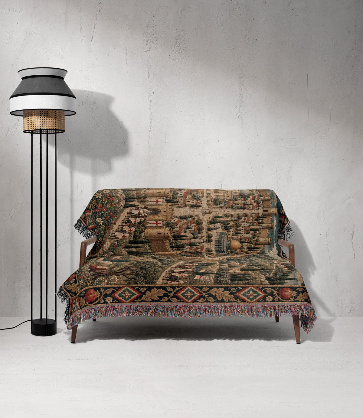 CalmNestStyle Jerusalem on the Hill I Knights and Pilgrims jacquard woven blanket