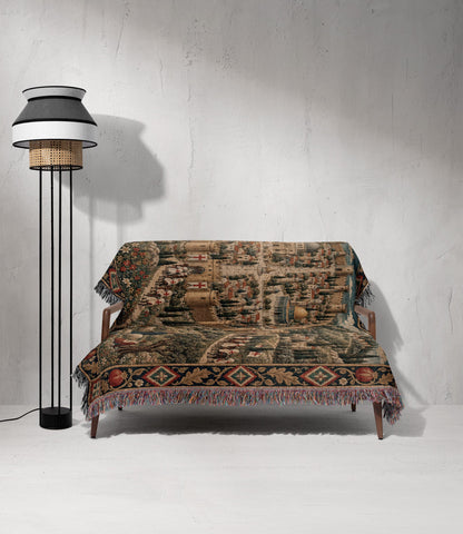 CalmNestStyle Jerusalem on the Hill I Knights and Pilgrims jacquard woven blanket