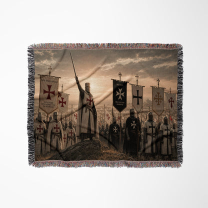 CalmNestStyle Non Nobis Domine Templar Knights jacquard woven blanket