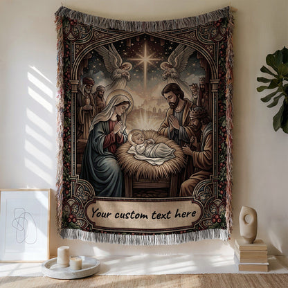 Customizable Nativity Scene Tapestry Wall Hanging Decor