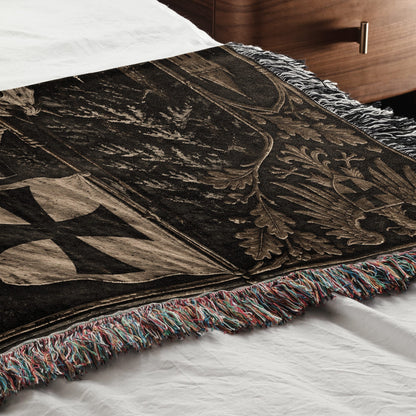 MyDesigns Teutonic Order – Black Cross and Fortress jacquard woven blanket