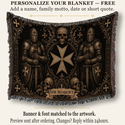 CalmNestStyle The Eight Pointed Cross Knights Under the Cross jacquard woven blanket