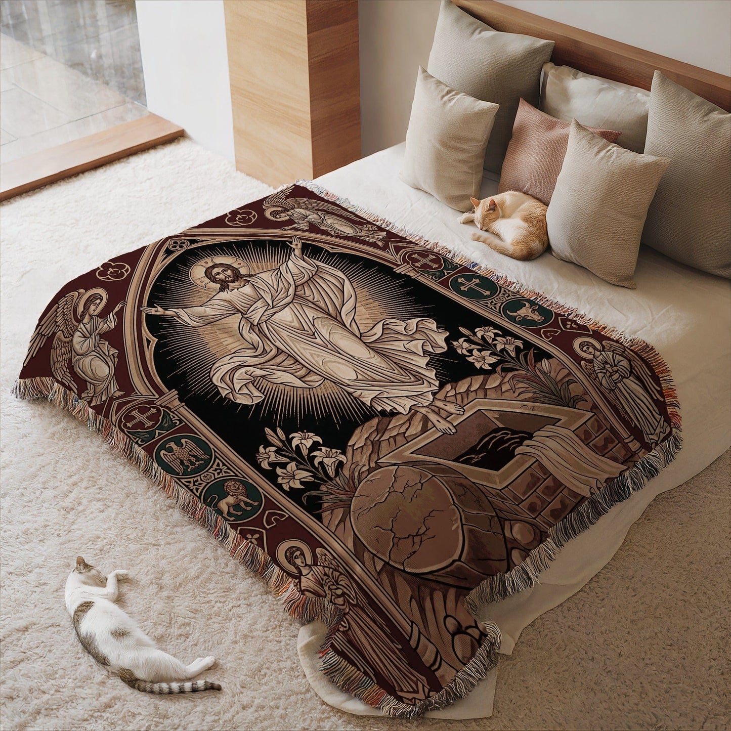 Religious Theme Tapestry Blanket for Cozy Home Decor