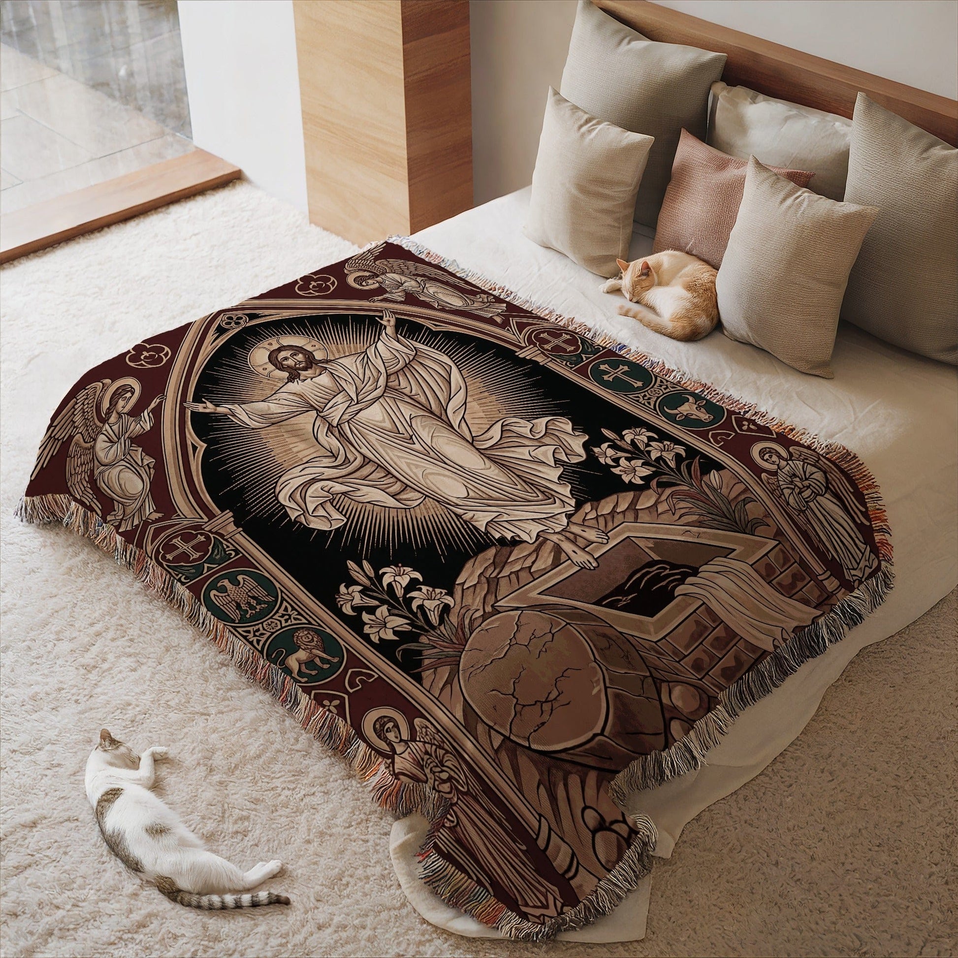 Religious Theme Tapestry Blanket for Cozy Home Decor
