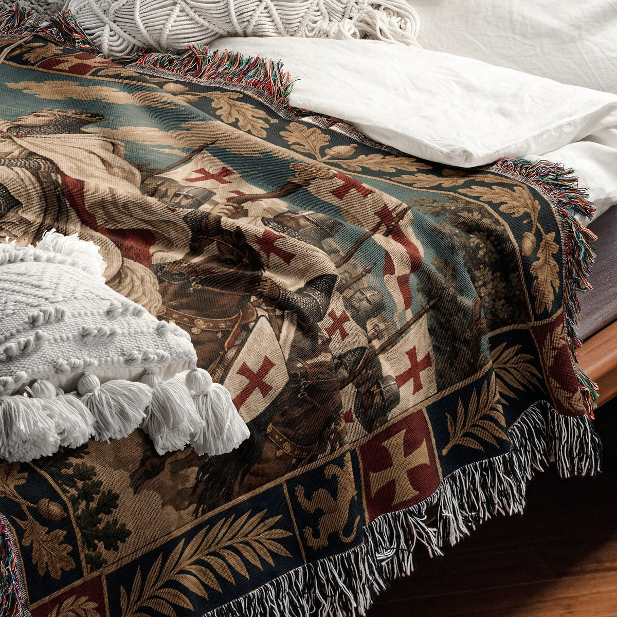 CalmNestStyle Baldwin IV at Montgisard jacquard woven blanket