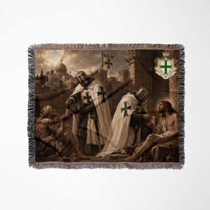 MyDesigns Saint Lazarus I The Hospitaller's Work at Jerusalem jacquard woven blanket