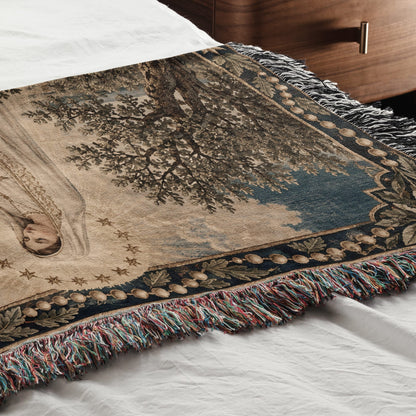CalmNestStyle Our Lady of Fatima jacquard woven blanket