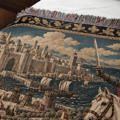 CalmNestStyle Richard the Lionheart on Horseback jacquard woven blanket