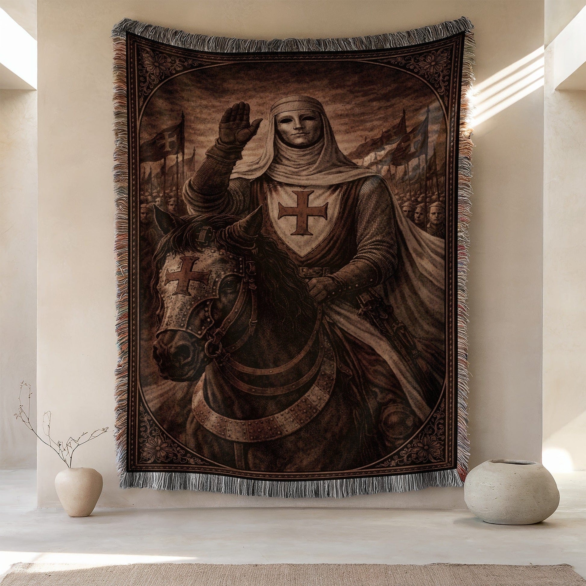 Medieval Knight Tapestry Blanket Wall Hanging Decor