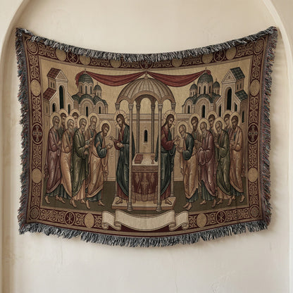MyDesigns Personalized Last Supper Horizontal Tapestry - Custom Name Icon jacquard woven blanket