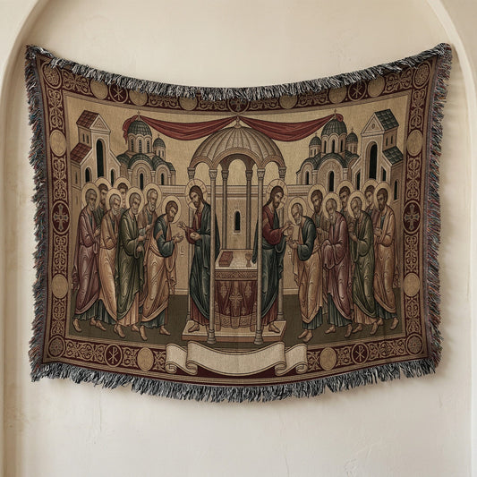 MyDesigns Personalized Last Supper Horizontal Tapestry - Custom Name Icon jacquard woven blanket
