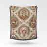Religious Iconography Ornate Portrait Pattern Art Woven Blanket