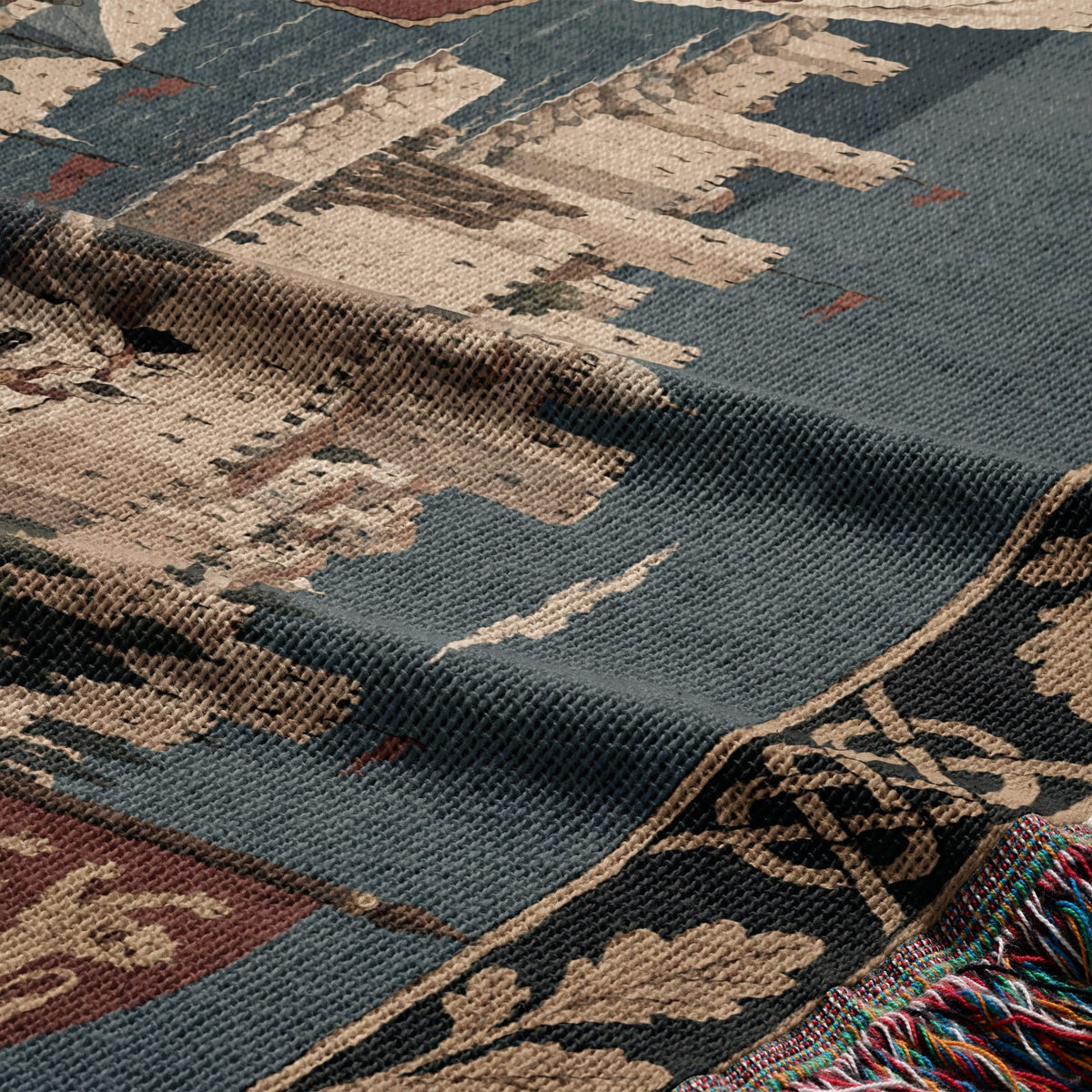 CalmNestStyle Richard the Lionheart Rose Border jacquard woven blanket