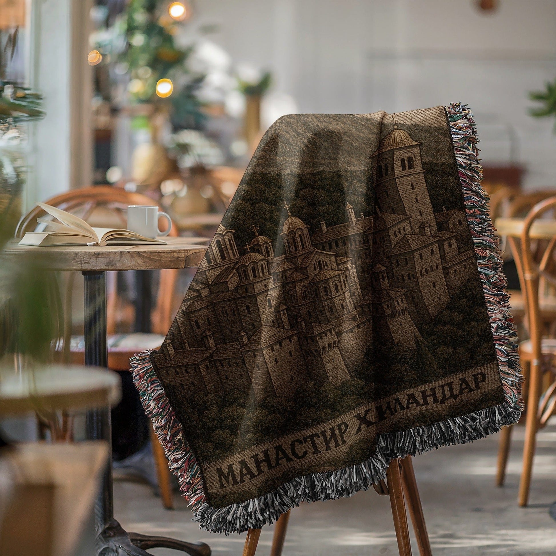 Scenic Monastery Print Blanket for Cozy Comfort