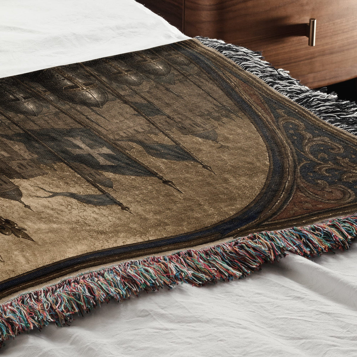 CalmNestStyle Baldwin IV The Crowned King jacquard woven blanket