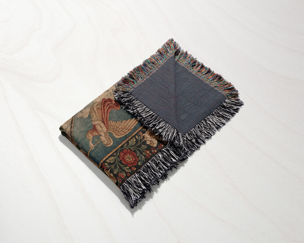 CalmNestStyle Mappa Mundi I Angels of Sun and Moon jacquard woven blanket
