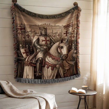 Medieval Knight Tapestry Featuring Mounted Warriors