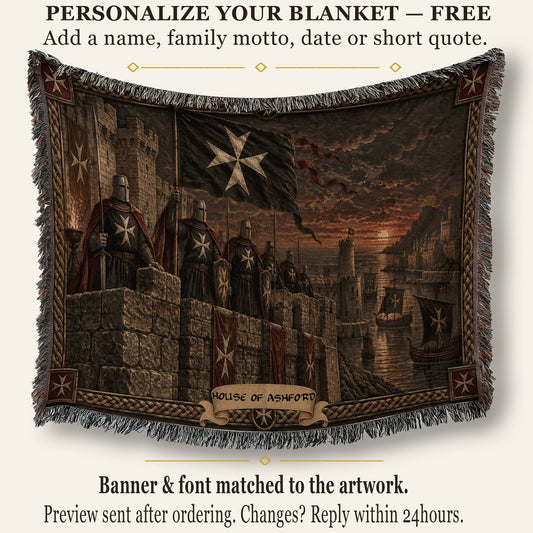 MyDesigns Hospitaller Watch – Harbour of the Galleys jacquard woven blanket
