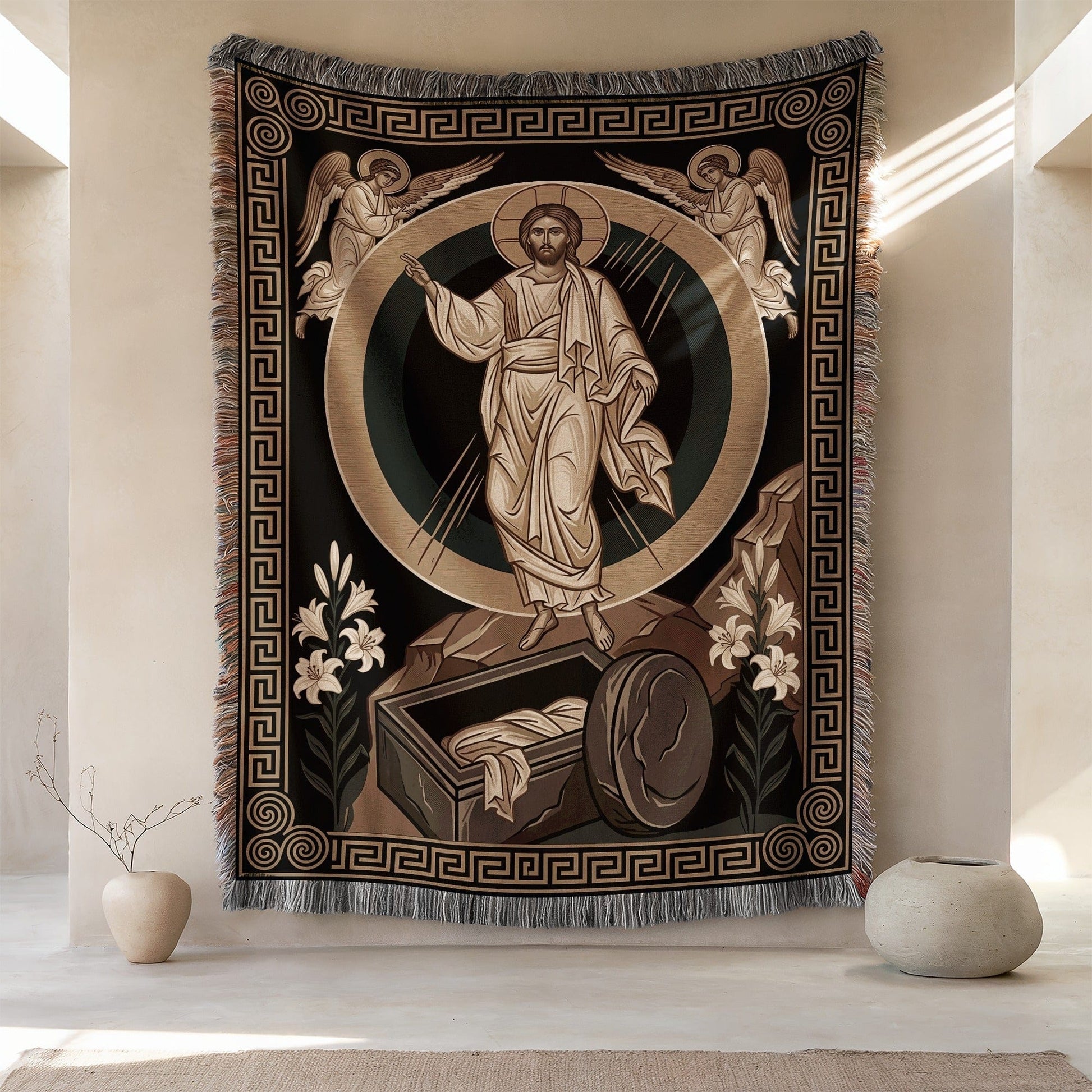 Religious Resurrection Tapestry Wall Hanging Decor