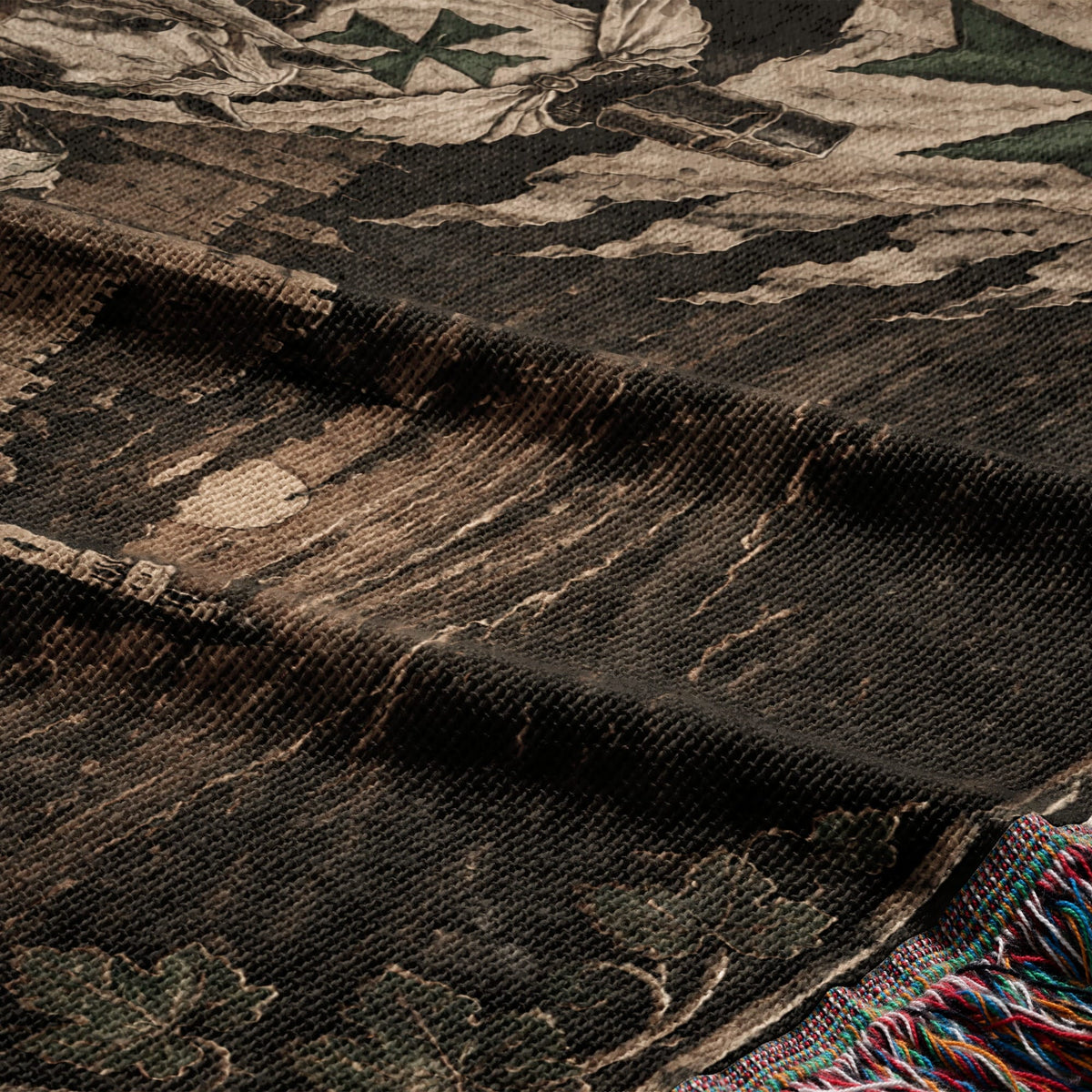MyDesigns Saint Lazarus Host – Green Maltese Crosses at Dusk jacquard woven blanket