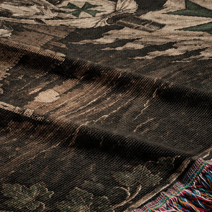 MyDesigns Saint Lazarus Host – Green Maltese Crosses at Dusk jacquard woven blanket