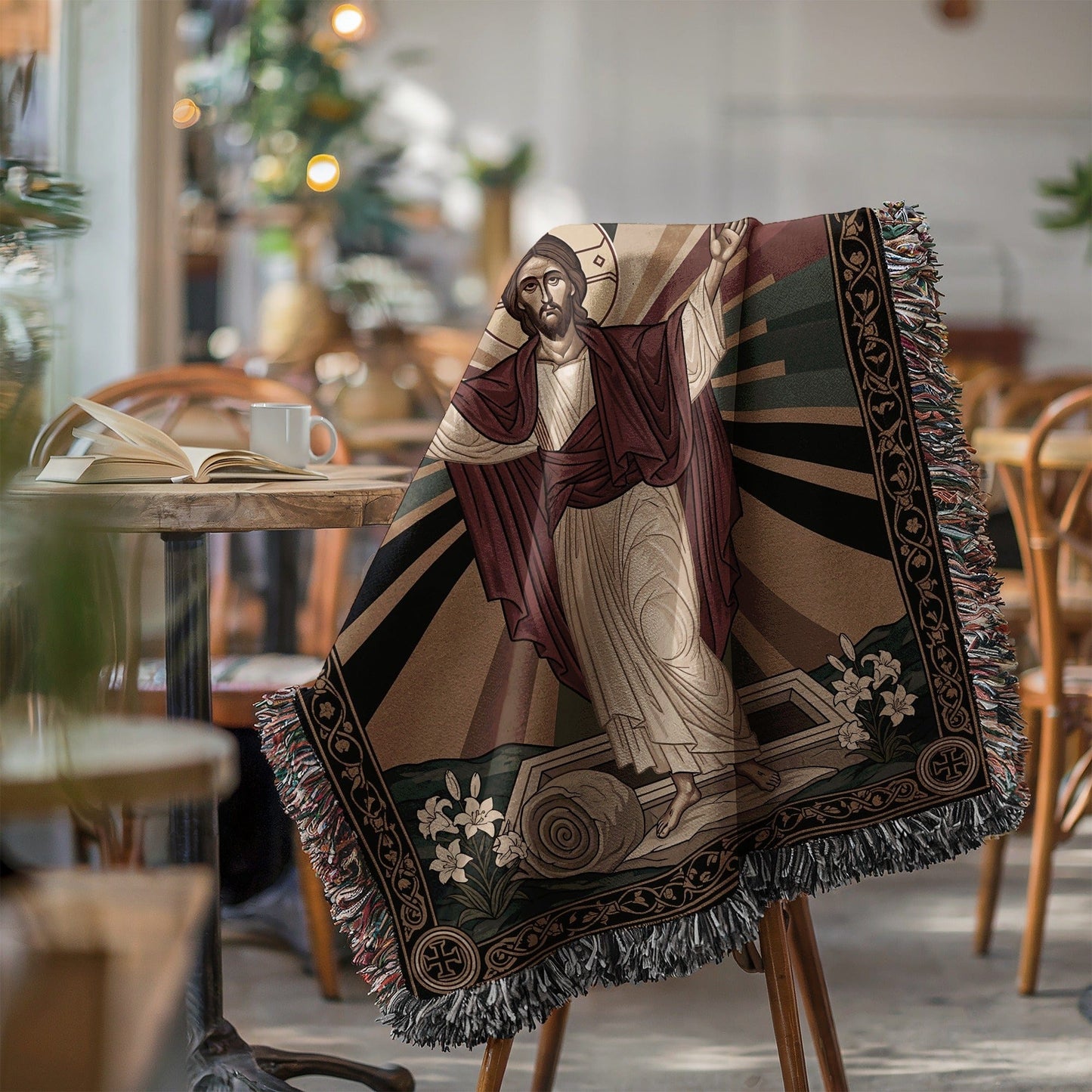 Exquisite Jesus Resurrection Themed Blanket