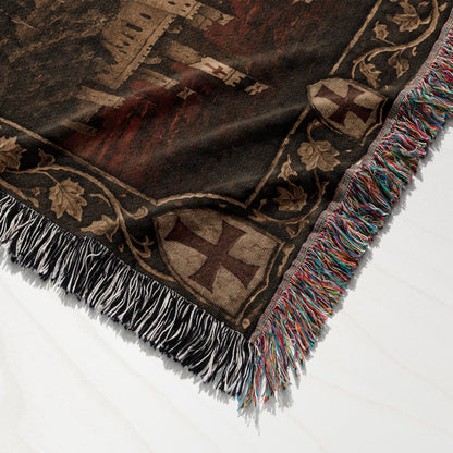 MyDesigns Templar and Warhorse at Dusk jacquard woven blanket