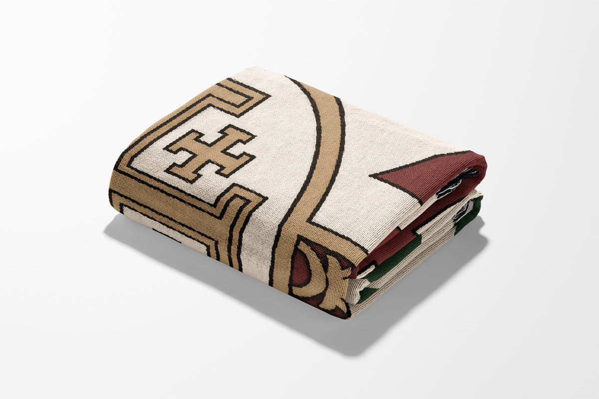 CalmNestStyle Crusader Orders and Jerusalem Cross Woven Blanket jacquard woven blanket