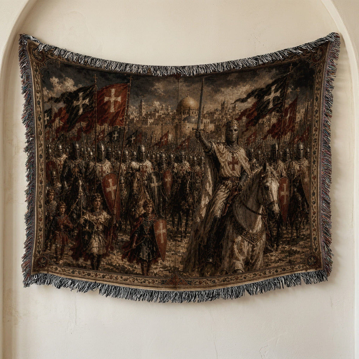 CalmNestStyle Baldwin IV Rides with His Army jacquard woven blanket
