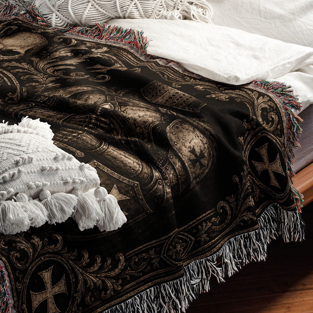 CalmNestStyle The Eight Pointed Cross Knights Under the Cross jacquard woven blanket