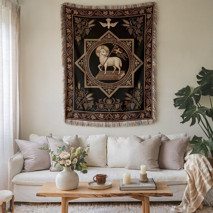 Lamb Motif Tapestry Wall Art for Elegant Home Decor