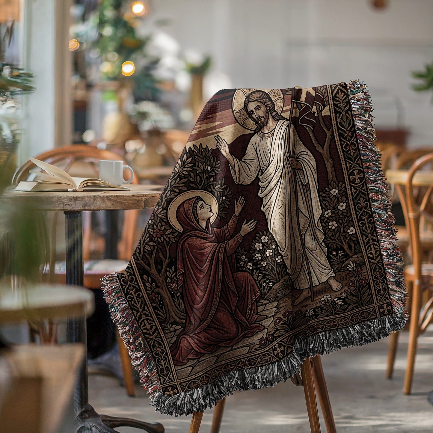 Beautiful Religious Scene Tapestry Blanket for Home Decor