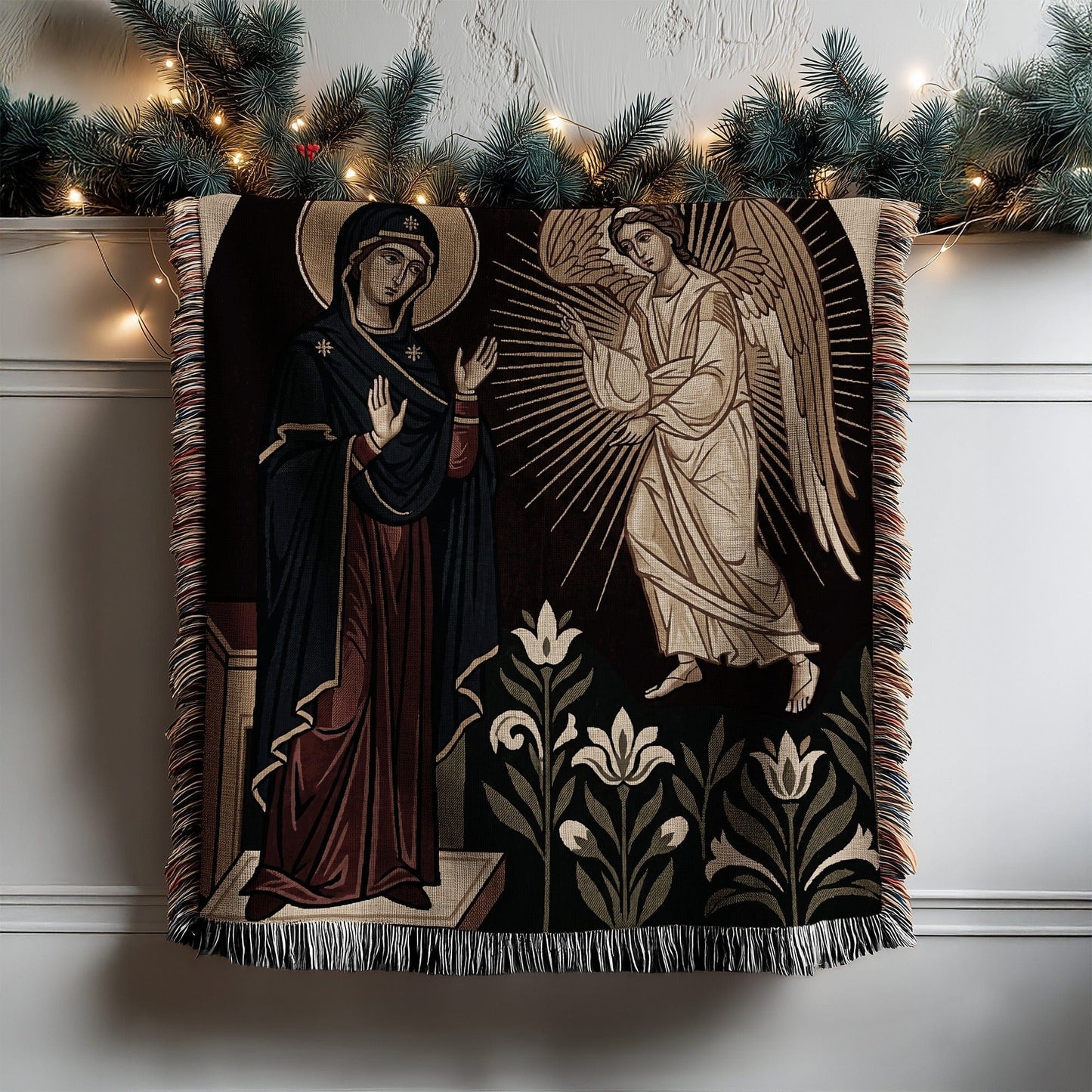 Beautiful Tapestry with Religious Art Blanket
