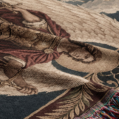 CalmNestStyle Saint Michael and His Knights jacquard woven blanket