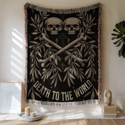 Death to the World Gothic Home Decor Woven Throw
