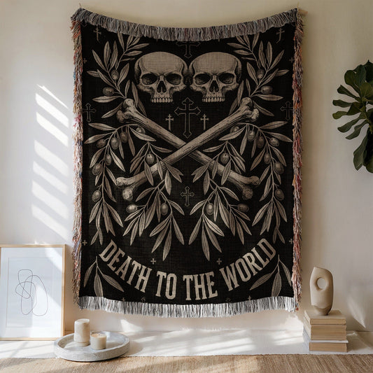 Death to the World Gothic Home Decor Woven Throw