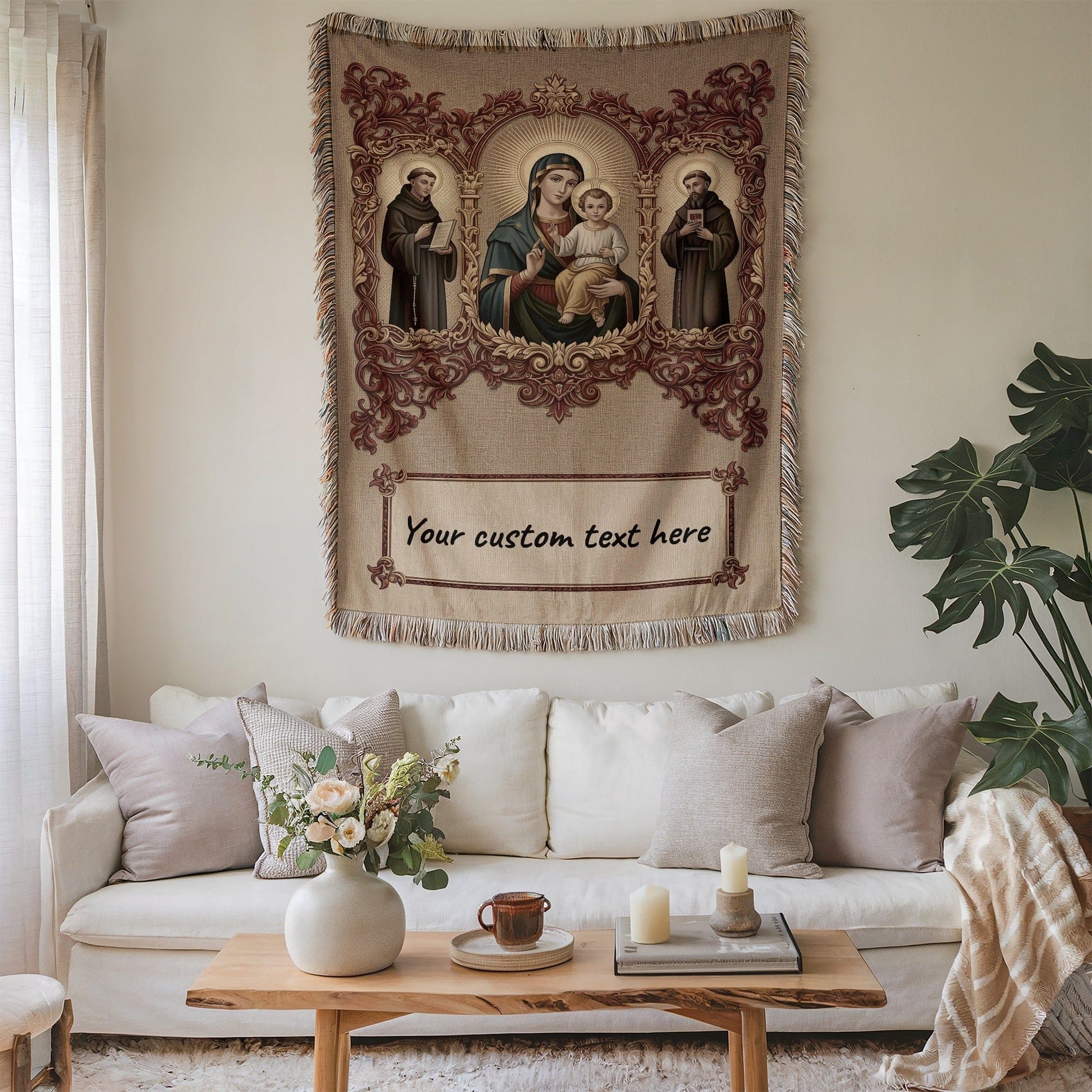 Personalized Religious Family Tapestry Wall Decor