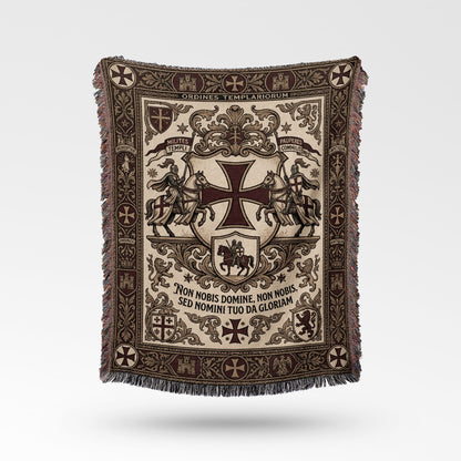 CalmNestStyle Templar Emblem Woven Blanket jacquard woven blanket