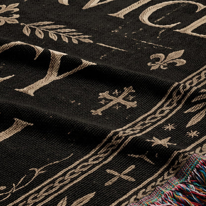 CalmNestStyle Tradition of Service Legacy of Faith Gold Woven Blanket jacquard woven blanket