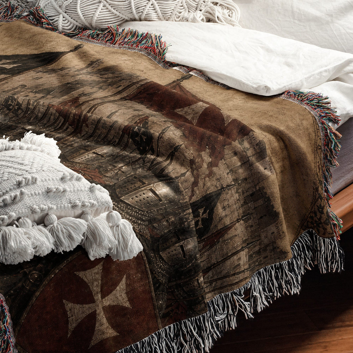 CalmNestStyle Baldwin IV and the Templar Army jacquard woven blanket