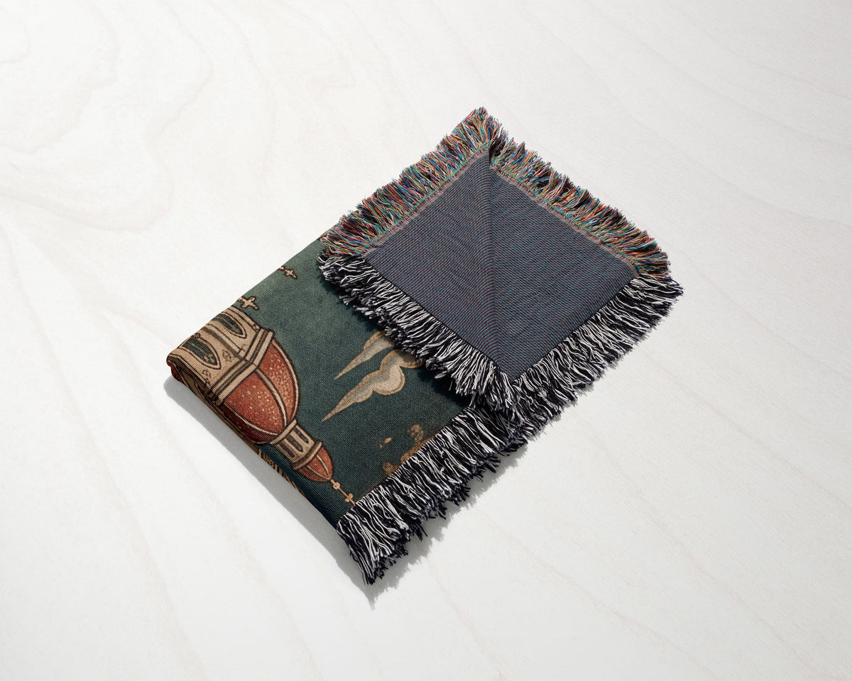 CalmNestStyle Saint George Parchment Scroll jacquard woven blanket