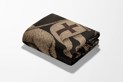 CalmNestStyle Ornate Agnus Dei Woven Blanket jacquard woven blanket