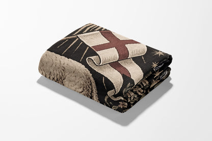 CalmNestStyle Heritage Lamb & Dove Woven Blanket jacquard woven blanket