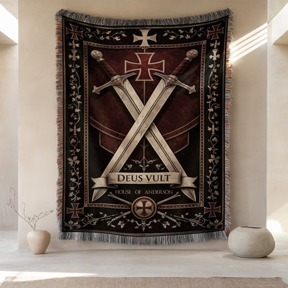 Deus Vult House of Anderson tapestry wall hanging