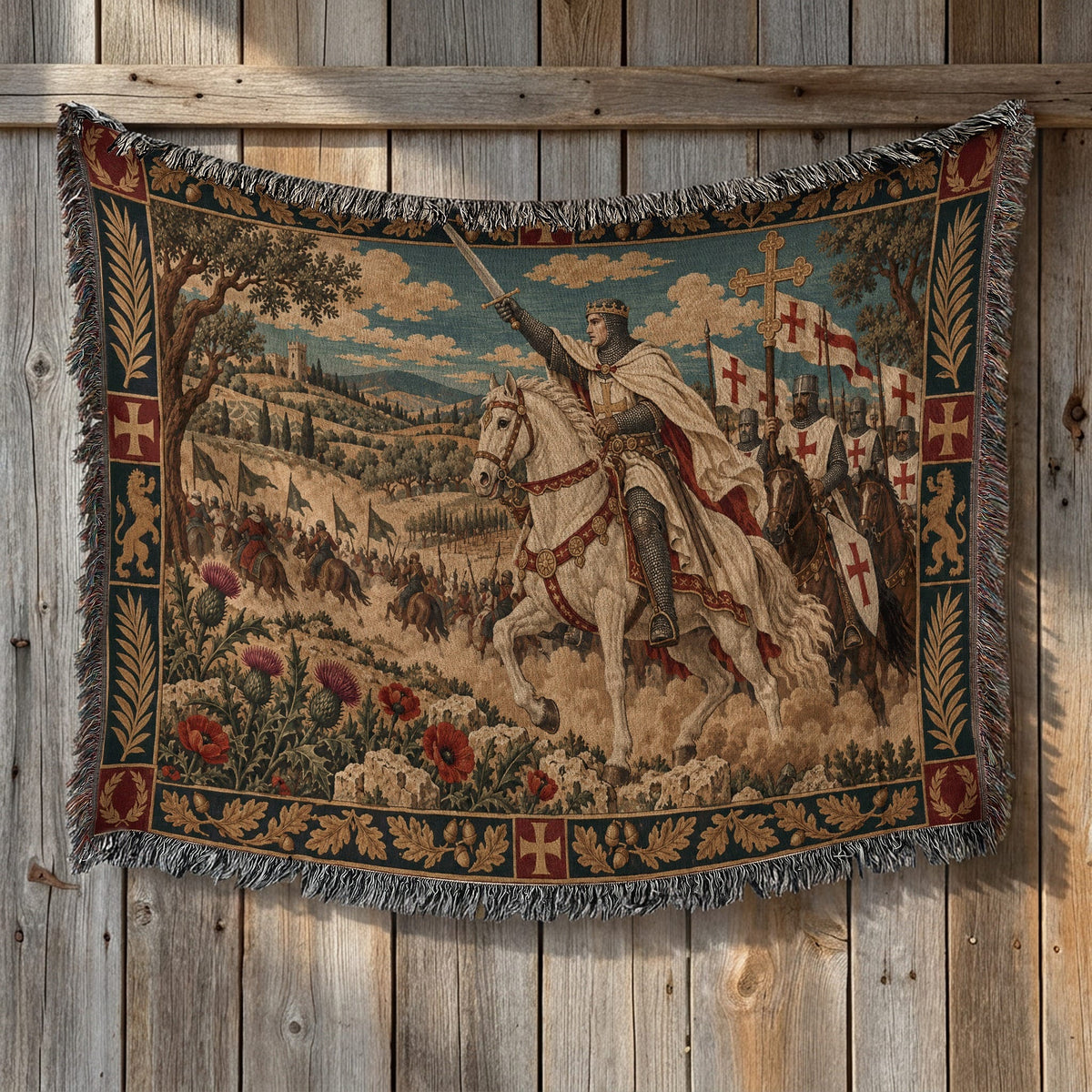 CalmNestStyle Baldwin IV at Montgisard jacquard woven blanket