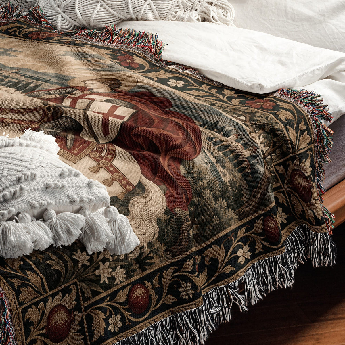 CalmNestStyle Saint George Before the Walled Town jacquard woven blanket